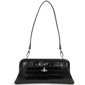 Vivienne Westwood Jane Frame Embossed Croc Leather Shoulder bag black black 28;12 cm;7 female Vivienne Westwood Jane Frame Embossed Croc Leather Shoulder bag black black 28;12 cm;7 female