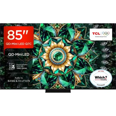 TCL Q7C 85" 4K Ultra HD MiniLED Smart Google TV - 85Q7C-UK, Silver TCL Q7C 85" 4K Ultra HD MiniLED Smart Google TV - 85Q7C-UK, Silver