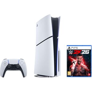 PlayStation 5 Slim 1TB with WWE 2K26 - White, White PlayStation 5 Slim 1TB with WWE 2K26 - White, White