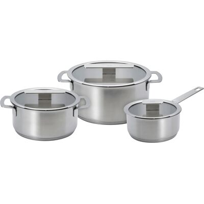 AEG A9HOPS 3 Piece Cookware Set - Stainless Steel, Stainless Steel AEG A9HOPS 3 Piece Cookware Set - Stainless Steel, Stainless Steel