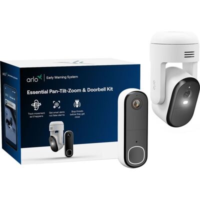 Arlo Essential E3 PTZ 2K + DOORBELL HD Smart Home Security Camera - White, White Arlo Essential E3 PTZ 2K + DOORBELL HD Smart Home Security Camera - White, White