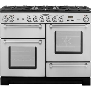 Rangemaster Kitchener KCH110DFFSS/C 110cm wide Dual Fuel Range Cooker with Gas Hob - Stainless Steel / Chrome - A/A Rated, Stainless Steel Rangemaster Kitchener KCH110DFFSS/C 110cm wide Dual Fuel Range Cooker with Gas Hob - Stainless Steel / Chrome - A/A Rated, Stainless Steel