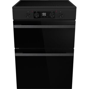 Hisense Hi6 Max HDCEIT6C20B 60cm Wide Double Oven Electric Cooker with Induction Hob - Jet Black - A Rated, Black Hisense Hi6 Max HDCEIT6C20B 60cm Wide Double Oven Electric Cooker with Induction Hob - Jet Black - A Rated, Black