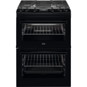 AEG CGX6130ACB 60cm wide Double Oven Gas Cooker - Black - A/A Rated, Black AEG CGX6130ACB 60cm wide Double Oven Gas Cooker - Black - A/A Rated, Black