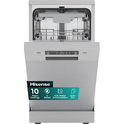 Hisense HS523C15XUK Slimline Dishwasher - Silver - C Rated, Silver Hisense HS523C15XUK Slimline Dishwasher - Silver - C Rated, Silver