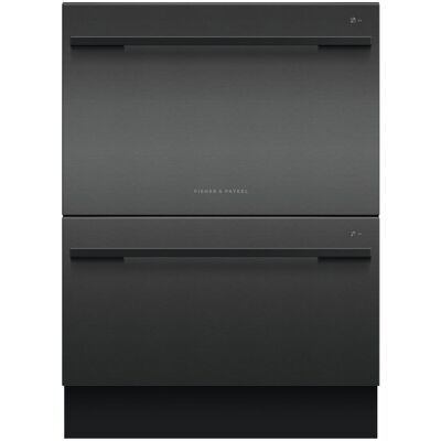 Fisher & Paykel Double DishDrawer™ DD60DDFHB9 Fully Integrated Full Size Dishwasher - Black Steel Control Panel with Sliding Door Hinge Kit - E Rated, Black Fisher & Paykel Double DishDrawer™ DD60DDFHB9 Fully Integrated Full Size Dishwasher - Black Steel Control Panel with Sliding Door Hinge Kit - E Rated, Black