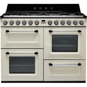 Smeg Victoria TR4110P1 110cm wide Dual Fuel Range Cooker with Gas Hob - Cream - A/A Rated, Cream Smeg Victoria TR4110P1 110cm wide Dual Fuel Range Cooker with Gas Hob - Cream - A/A Rated, Cream