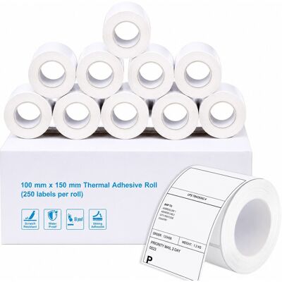 Unbranded 100 x 150 mm (4" x 6") Premium Coated Self-Adhesive Direct Thermal Label for Zebra Unbranded 100 x 150 mm (4" x 6") Premium Coated Self-Adhesive Direct Thermal Label for Zebra