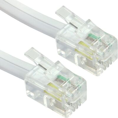 Cables Direct 3m Coiled Telephone Handset Cord, White Cables Direct 3m Coiled Telephone Handset Cord, White