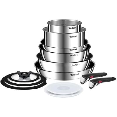 Tefal Ingenio Emotion Cookware Set 13 Pieces Removable Handle Stainless Steel Tefal Ingenio Emotion Cookware Set 13 Pieces Removable Handle Stainless Steel