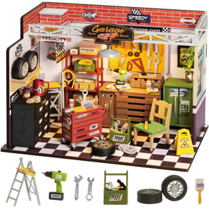 Robotime Rolife Garage Workshop DIY Dollhouse Kit 24x14.9x17.1cm 1PC,Home decoration, bookshelf decoration,Craft Gifts for Adults and Teens,Educational toys Robotime Rolife Garage Workshop DIY Dollhouse Kit 24x14.9x17.1cm 1PC,Home decoration, bookshelf decoration,Craft Gifts for Adults and Teens,Educational toys