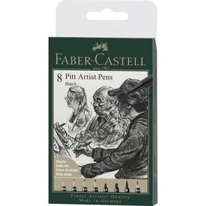 Faber Castell Pitt Artist Pen Black, Wallet of 8 Faber Castell Pitt Artist Pen Black, Wallet of 8