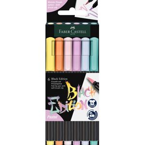 Faber Castell Black Edition Brush Pen, Assorted Colours, Box of 6 Faber Castell Black Edition Brush Pen, Assorted Colours, Box of 6