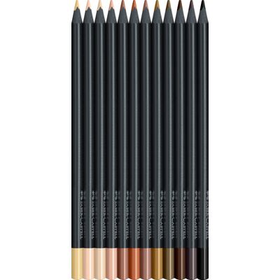 Faber Castell Black Edition Colour Pencils, Skintone Colours, Box of 12 Ergonomic Triangular Shape Faber Castell Black Edition Colour Pencils, Skintone Colours, Box of 12 Ergonomic Triangular Shape