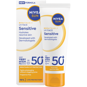 NIVEA Sun Face Cream UV Sensitive SPF50+ 40ml NIVEA Sun Face Cream UV Sensitive SPF50+ 40ml