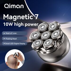 Qiman8010Pro Head Shavers for Bald Men 7D Floating Wet & Dry Electric Razor for Bald Heads with LED Smart Display & Type-C Charging for Hair/Face/Beard 150-day battery life three gears 10W Qiman8010Pro Head Shavers for Bald Men 7D Floating Wet & Dry Electric Razor for Bald Heads with LED Smart Display & Type-C Charging for Hair/Face/Beard 150-day battery life three gears 10W