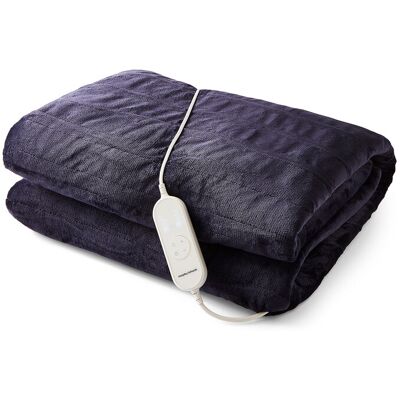 Morphy Richards EverCosy Large Luxury Striped Fleece Electric Heated Throw – Navy, 610105 Morphy Richards EverCosy Large Luxury Striped Fleece Electric Heated Throw – Navy, 610105