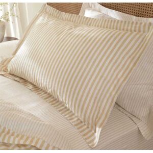 Yard Pillowcase Pair Hebden Stripe Reversible 100% Cotton Honey Yellow Yard Pillowcase Pair Hebden Stripe Reversible 100% Cotton Honey Yellow