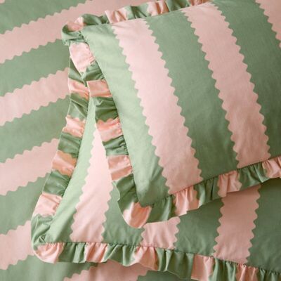 Wylder Pillowcase Pair Bridie Pink/Green Wylder Pillowcase Pair Bridie Pink/Green