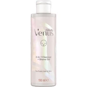 Gillette Venus for Pubic Hair & Skin Women's Razor 2 Blade Refills and 2-in-1 Shave Gel and Cleanser 190ml Gillette Venus for Pubic Hair & Skin Women's Razor 2 Blade Refills and 2-in-1 Shave Gel and Cleanser 190ml