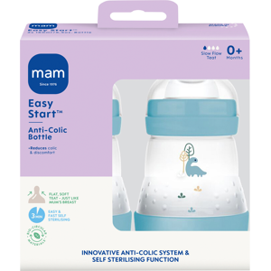MAM Easy Start Anti-Colic Bottle 0+ Months 2 x 160ml MAM Easy Start Anti-Colic Bottle 0+ Months 2 x 160ml