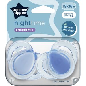Tommee Tippee Nighttime Soothers with Steriliser Pod Glow in the Dark 18-36 Months 2 Pack Assorted Tommee Tippee Nighttime Soothers with Steriliser Pod Glow in the Dark 18-36 Months 2 Pack Assorted