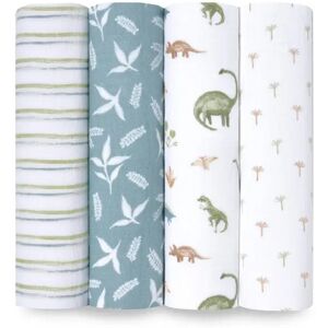 Aden + Anais Essentials Cotton Muslin Swaddles 4 Pack Dino Jungle Aden + Anais Essentials Cotton Muslin Swaddles 4 Pack Dino Jungle