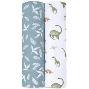 aden + anais - Essentials Dino Jungle - 2-pack - 112 x 112 cm - Muslin swaddle aden + anais - Essentials Dino Jungle - 2-pack - 112 x 112 cm - Muslin swaddle