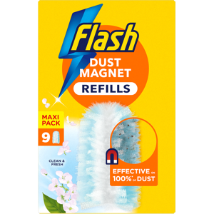 Flash Dust Magnet Duster Refills Clean & Fresh 9ct Flash Dust Magnet Duster Refills Clean & Fresh 9ct
