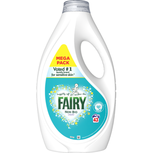 Fairy Liquid Laundry Detergent, Non Bio, Sensitive Skin, 43 Washes, 1.333l Fairy Liquid Laundry Detergent, Non Bio, Sensitive Skin, 43 Washes, 1.333l