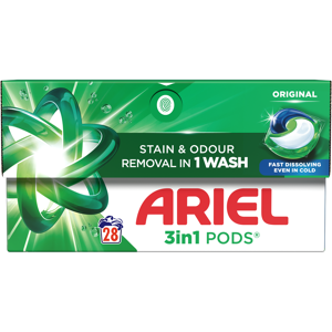 Ariel 3in1 PODS, Washing Liquid Laundry Detergent Capsules, Original, 28 Washes Ariel 3in1 PODS, Washing Liquid Laundry Detergent Capsules, Original, 28 Washes