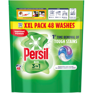 Persil 3in1 PODS, Washing Liquid Laundry Detergent Capsules, Bio, 48 Washes Persil 3in1 PODS, Washing Liquid Laundry Detergent Capsules, Bio, 48 Washes