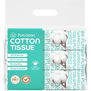 Purcotton 100% Cotton Soft Facial Tissues, 180 Sheets (60 Sheets x 3 Pack), Soft & Skin-Friendly, Suitable for Wet Application & Facial Cleansing Purcotton 100% Cotton Soft Facial Tissues, 180 Sheets (60 Sheets x 3 Pack), Soft & Skin-Friendly, Suitable for Wet Application & Facial Cleansing