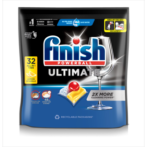 Finish Ultimate All in One Dishwashing Tablets, Lemon, 32 Tabs Finish Ultimate All in One Dishwashing Tablets, Lemon, 32 Tabs