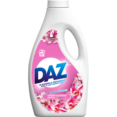 Daz Liquid Laundry Detergent, Cherry Blossom, Whites & Colours, 47 Washes, 1.551l Daz Liquid Laundry Detergent, Cherry Blossom, Whites & Colours, 47 Washes, 1.551l