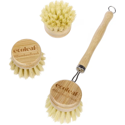 Ecoleaf by Suma - Bamboo Wash Up Brush & 2 Heads Ecoleaf by Suma - Bamboo Wash Up Brush & 2 Heads