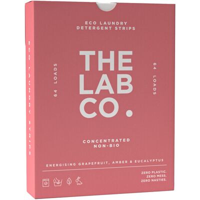 The Lab Co. Laundry Detergent Strips Washing Sheets Eco Ultra-Concentrated Non-Bio for Sensitive Skin Non-Toxic Fragrance EDC-Free Lab-Tested Energising Grapefruit Amber 64 Loads The Lab Co. Laundry Detergent Strips Washing Sheets Eco Ultra-Concentrated Non-Bio for Sensitive Skin Non-Toxic Fragrance EDC-Free Lab-Tested Energising Grapefruit Amber 64 Loads