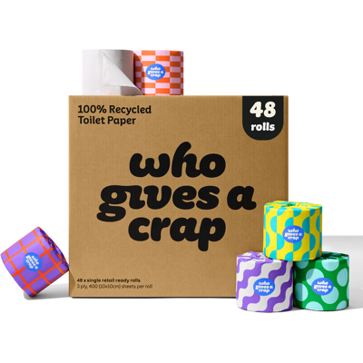 Who Gives A Crap - Box of 48 Rolls - 3-Ply - Toilet Paper Who Gives A Crap - Box of 48 Rolls - 3-Ply - Toilet Paper