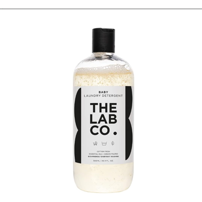 The Lab Co. Baby Wash Liquid Laundry Detergent for washing machines and hand washing. Fresh cotton fragrance. Plant Based. Non-Bio. 500ml size for up to 32 washes. The Lab Co. Baby Wash Liquid Laundry Detergent for washing machines and hand washing. Fresh cotton fragrance. Plant Based. Non-Bio. 500ml size for up to 32 washes.