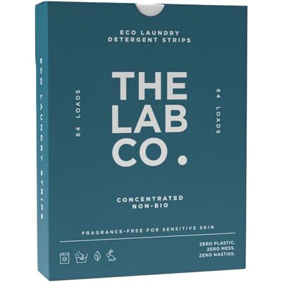 The Lab Co. Laundry Detergent Strips Washing Sheets Eco Ultra-Concentrated Non-Bio for Sensitive Skin Non-Toxic EDC-Free Lab-Tested Fragrance Free Unscented Odourless 64 Loads The Lab Co. Laundry Detergent Strips Washing Sheets Eco Ultra-Concentrated Non-Bio for Sensitive Skin Non-Toxic EDC-Free Lab-Tested Fragrance Free Unscented Odourless 64 Loads