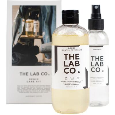 The Lab Co. Denim Care Kit - Non-Bio Laundry Detergent Wash 300ml and Fabric and Textile Dedoriser Freshener Mist Spray 150ml. Bergamot, Orange & Black Pepper The Lab Co. Denim Care Kit - Non-Bio Laundry Detergent Wash 300ml and Fabric and Textile Dedoriser Freshener Mist Spray 150ml. Bergamot, Orange & Black Pepper