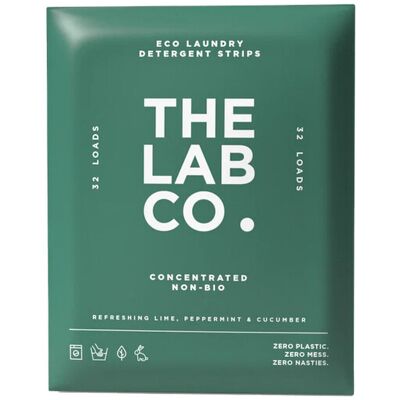 The Lab Co. Laundry Detergent Strips Washing Sheets Eco Ultra-Concentrated Non-Bio for Sensitive Skin Non-Toxic Fragrance EDC-Free Lab-Tested Refreshing Lime Eucalyptus Cucumber 32 Loads The Lab Co. Laundry Detergent Strips Washing Sheets Eco Ultra-Concentrated Non-Bio for Sensitive Skin Non-Toxic Fragrance EDC-Free Lab-Tested Refreshing Lime Eucalyptus Cucumber 32 Loads