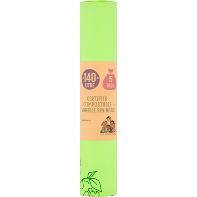 Eco Green Living Compostable 140L Bin Liners (5 Bags) 140l Eco Green Living Compostable 140L Bin Liners (5 Bags) 140l