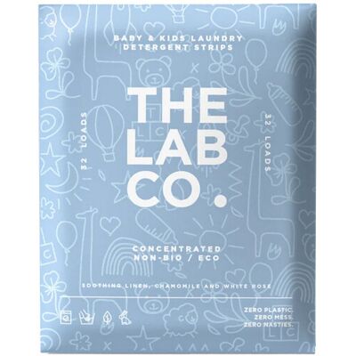The Lab Co. Laundry Detergent Strips Washing Sheets Eco Ultra-Concentrated Non-Bio for Sensitive Skin Non-Toxic Fragrance EDC-Free Lab-Tested Soothing Linen Chamomile White Rose 32 Loads The Lab Co. Laundry Detergent Strips Washing Sheets Eco Ultra-Concentrated Non-Bio for Sensitive Skin Non-Toxic Fragrance EDC-Free Lab-Tested Soothing Linen Chamomile White Rose 32 Loads