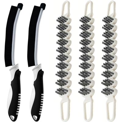 JORDAN&JUDY Bendable Crevice Brush Set, 5-Piece, Bathroom/Faucet/Kitchen Cleaner, Shark Handle Crevice Brush, Household Cleaning Kit JORDAN&JUDY Bendable Crevice Brush Set, 5-Piece, Bathroom/Faucet/Kitchen Cleaner, Shark Handle Crevice Brush, Household Cleaning Kit