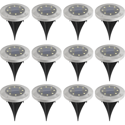 Vivreal Solar Garden Lights 12 Pack Energy Efficient Automatic On/Off IP65 Waterproof Outdoor LED Path Lights, White Light, L1549, New Year Sale , Top gift picks Vivreal Solar Garden Lights 12 Pack Energy Efficient Automatic On/Off IP65 Waterproof Outdoor LED Path Lights, White Light, L1549, New Year Sale , Top gift picks