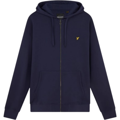Lyle & Scott Loopback Cotton Full Zip Hoodie - Navy Lyle & Scott Loopback Cotton Full Zip Hoodie - Navy