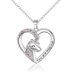 Ever Faith Love Heart Unicorn Necklace Cubic Zironia You are Magical Unicorn Pendant Necklace Ever Faith Love Heart Unicorn Necklace Cubic Zironia You are Magical Unicorn Pendant Necklace
