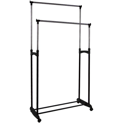 Home Vida Double Clothes Rack - Adjustable Stainless Steel Clothes Rail Home Vida Double Clothes Rack - Adjustable Stainless Steel Clothes Rail