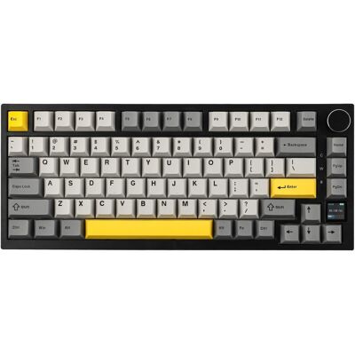 AJAZZ Ak820pro 3-Mode Custom Mechanical Keyboard - RGB, PBT, TFT - Black Grey Yellow AJAZZ Ak820pro 3-Mode Custom Mechanical Keyboard - RGB, PBT, TFT - Black Grey Yellow